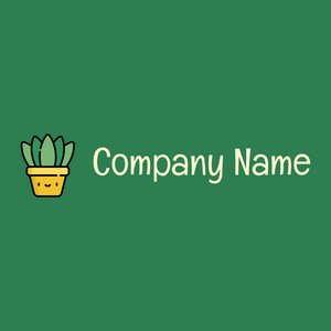 Plant logo on a Sea Green background - Floral