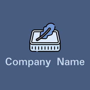 Feather logo on a Chambray background - Abstracto