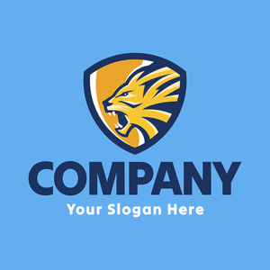 roaring lion logo in shield - Sports