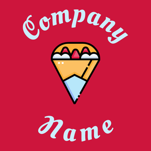 Crepe logo on a Crimson background - Eten & Drinken