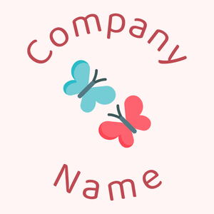 Butterflies logo on a Snow background - Animales & Animales de compañía