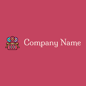 Flower shop logo on a Mandy background - Domaine de l'agriculture