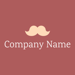 Mustache logo on a Coral Tree background - Moda & Bellezza