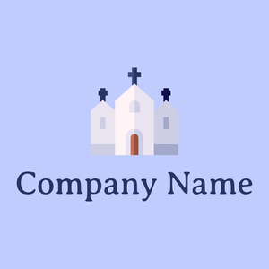 Church on a Lavender Blue background - Religión
