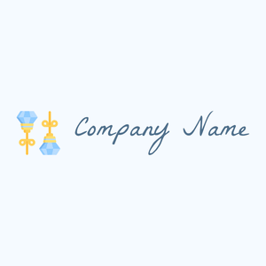 Earrings logo on a Alice Blue background - Mode & Beauté