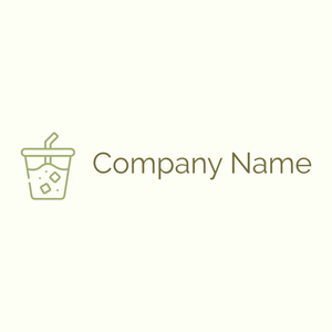 Iced coffee logo on a Ivory background - Food & Drink