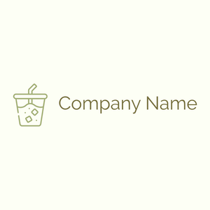 Iced coffee logo on a Ivory background - Comida & Bebida