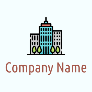 Skyscrapper logo on a blue background - Domaine de l'architechture