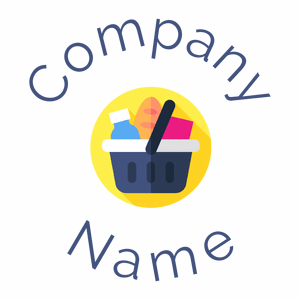 Shopping basket logo on a White background - Alimentos & Bebidas