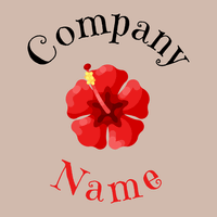 Hibiscus logo on a Wafer background - Floral