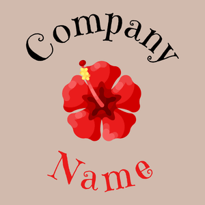 Hibiscus logo on a Wafer background - Blumen