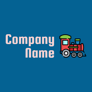 Toy train logo on a Cerulean background - Auto & Voertuig