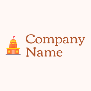 Filled Temple logo on a Seashell background - Abstrait
