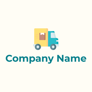 Delivery truck logo on a Floral White background - Automotive & Vehicle