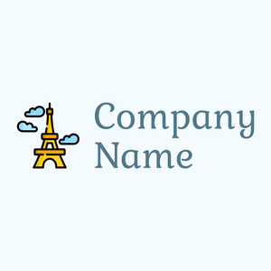 Clouds Eiffel tower logo on a Alice Blue background - Arquitetura