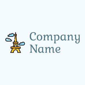 Clouds Eiffel tower logo on a Alice Blue background - Architektur