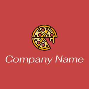 Pizza logo on a Grenadier background - Comida & Bebida