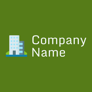 Office building logo on a Olive Drab background - Negócios & Consultoria