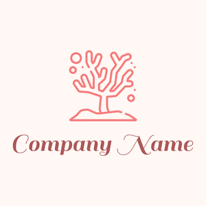 Outlined Coral logo on a Seashell background - Abstract