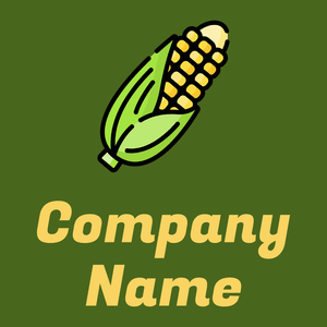 Outlined Corn logo on a Verdun Green background - Agricultura