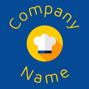 Chef hat logo on a Dark Cerulean background - Alimentos & Bebidas