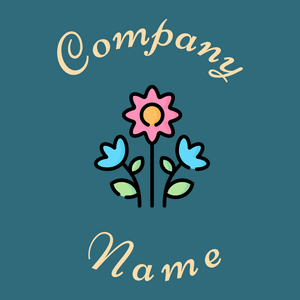Flowers logo on a Astral background - Agricultura