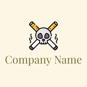 Death logo on a Corn Silk background - Abstracto